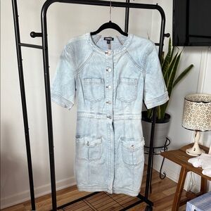 Express Light Wash Denim Mini Dress